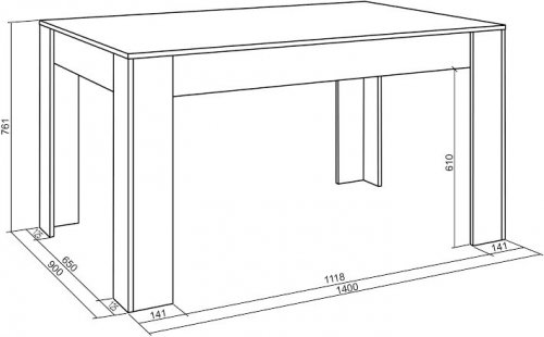 Mesa comedor 140x90x76cm