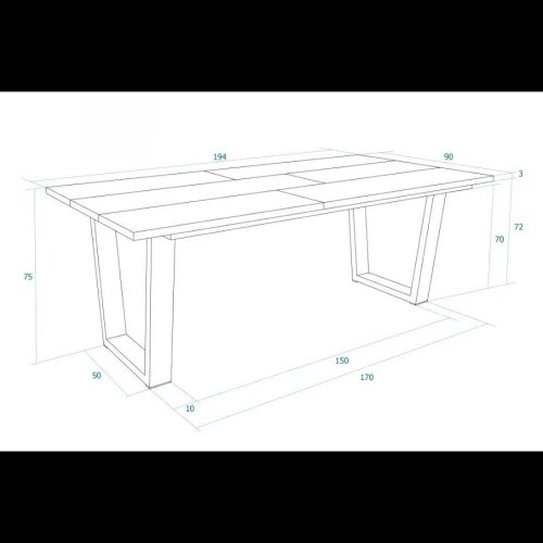 Mesa Comedor 194x90x74 cm