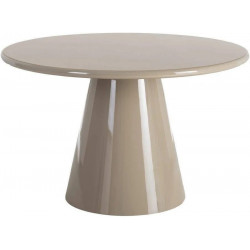 Mesa Comedor Alto Brillo Taupe Dm 120 X 120 X 75 cm