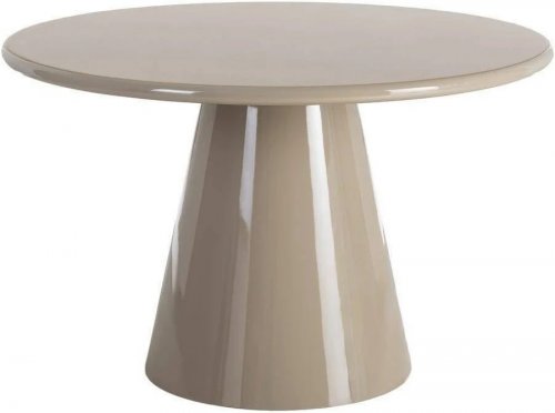 Mesa Comedor Alto Brillo Taupe Dm 120 X 120 X 75 cm