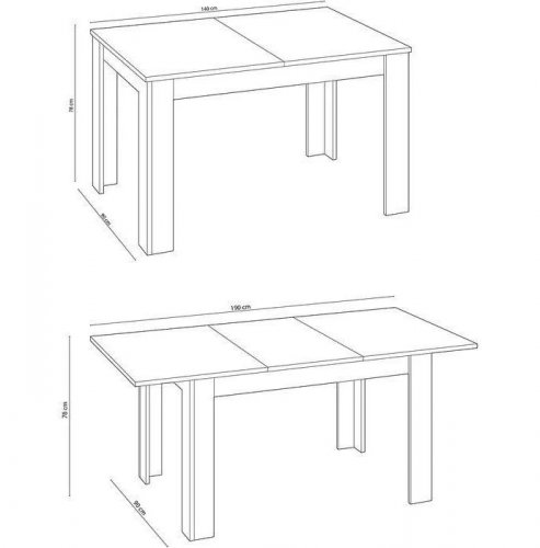 Mesa comedor extensible cemento