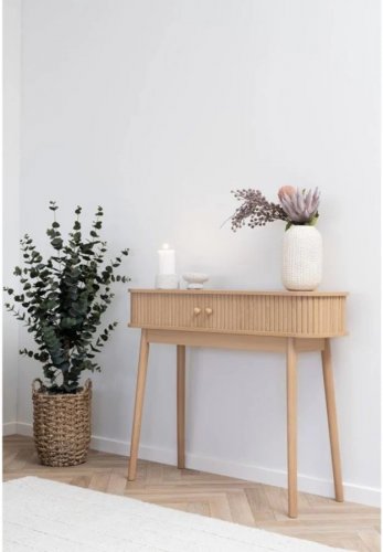 Mesa consola con acabado en madera natural 100 cm