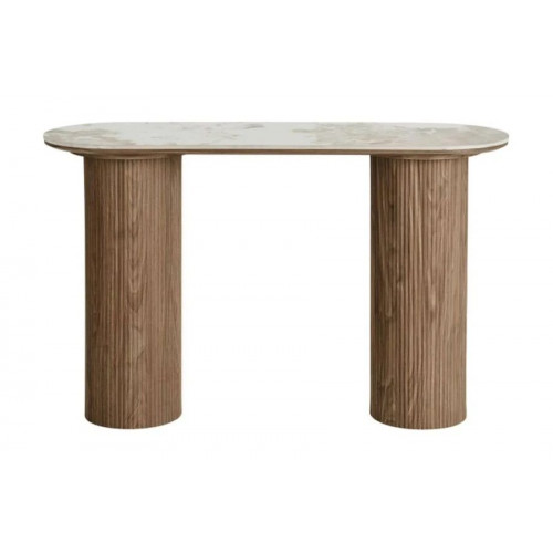 Mesa consola de cerámica con efecto madera 120 cm