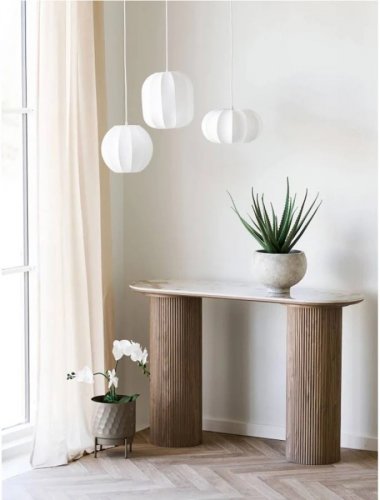 Mesa consola de cerámica con efecto madera 120 cm