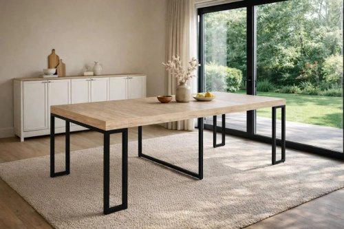 Mesa consola extensible para 8-10 personas con efecto madera 235 cm