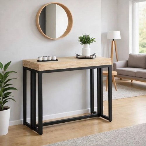 Mesa consola extensible para 8-10 personas con efecto madera 235 cm