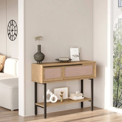 Mesa consola Kvænangen con compartimentos 100x30x76cm