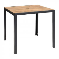 Mesa cuadrada 80x80cm de acero y madera de acacia Bolero DS152