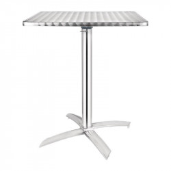 Mesa cuadrada abatible acero inoxidable 600mm.