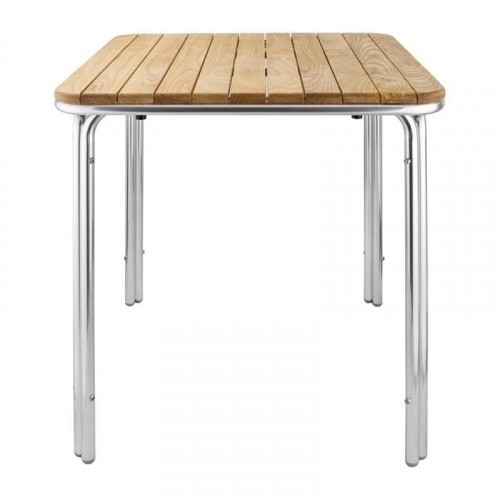 Mesa cuadrada de fresno y aluminio 700mm. - Soluciones Hosteleras