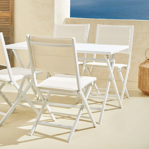 Mesa de balcón plegable rectangular Atlanta Blanco