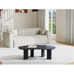 Mesa de centro chapada en fresno - Negro - CALYNOR