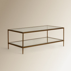 Mesa de centro de acero y cristal Marlon EuroVolter Dorado
