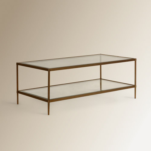 Mesa de centro de acero y cristal Marlon EuroVolter Dorado