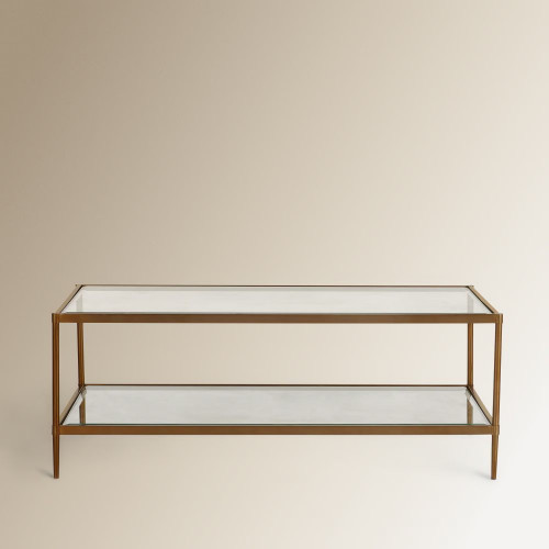 Mesa de centro de acero y cristal Marlon EuroVolter Dorado