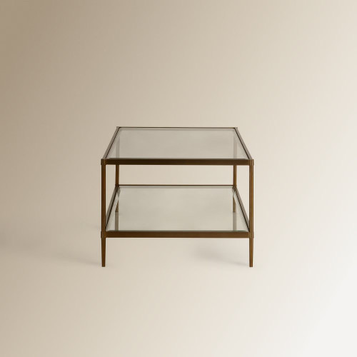 Mesa de centro de acero y cristal Marlon EuroVolter Dorado