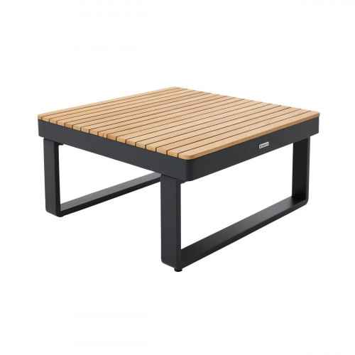 Mesa de centro de jardín de aluminio Persea gris de 70x35.2x70 cm