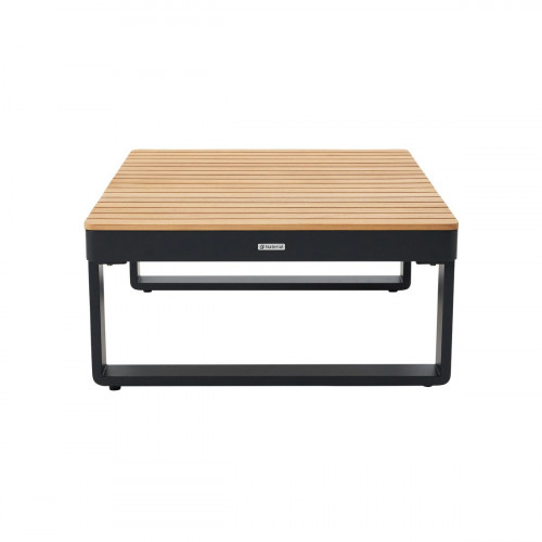 Mesa de centro de jardín de aluminio Persea gris de 70x35.2x70 cm