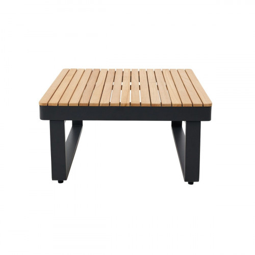 Mesa de centro de jardín de aluminio Persea gris de 70x35.2x70 cm