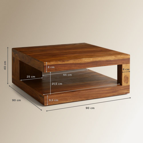 Mesa de centro de madera de palisandro Bombay EuroVolter Nogal