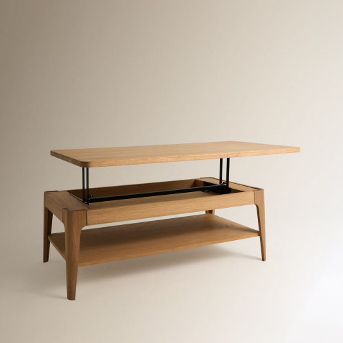 Mesa de centro de madera de roble con tapa elevable Babylon Madera