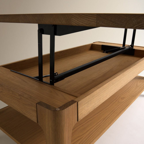 Mesa de centro de madera de roble con tapa elevable Babylon Madera