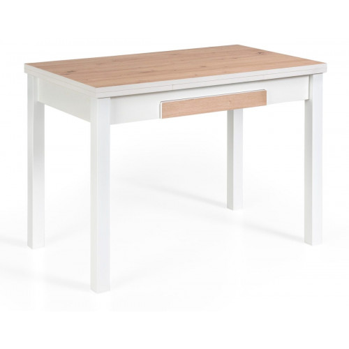 Mesa de Cocina Rectangular Extensible NOLI - 100/160x60cm - Sobre Roble Amazona MDF - Patas Metal