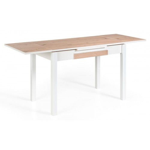 Mesa de Cocina Rectangular Extensible NOLI - 100/160x60cm - Sobre Roble Amazona MDF - Patas Metal