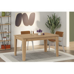Mesa de comedor extensible 140 x 80 cm roble claro - Amsterdam