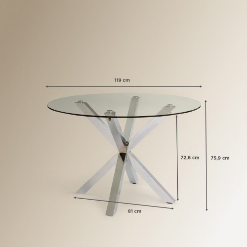 Mesa de cristal Heaven Cromo