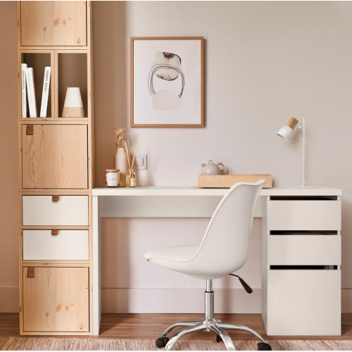 Mesa de escritorio Chest con dos cajones y una puerta color blanco 138x74x60cm