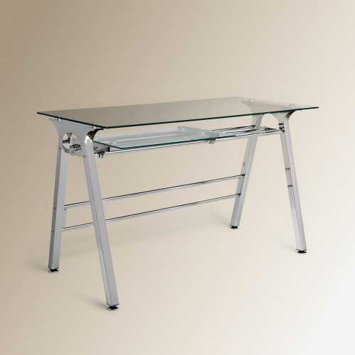 Mesa de escritorio de metal y cristal Steel EuroVolter Gris