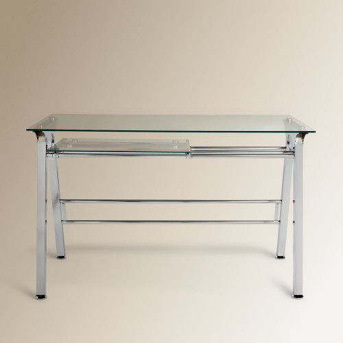 Mesa de escritorio de metal y cristal Steel EuroVolter Gris