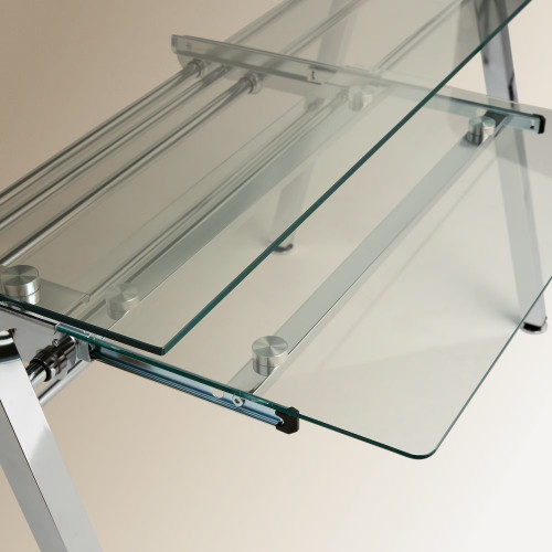 Mesa de escritorio de metal y cristal Steel EuroVolter Gris