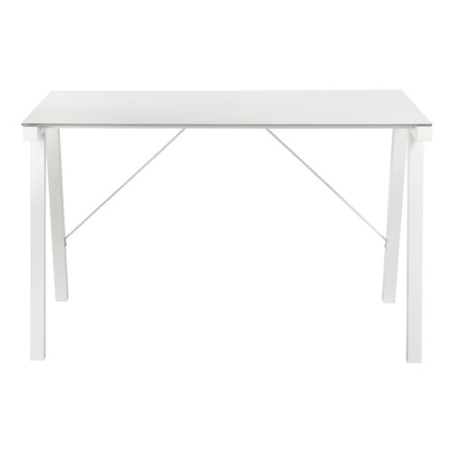 Mesa de escritorio de metal y cristal Tiphoon EuroVolter Blanco