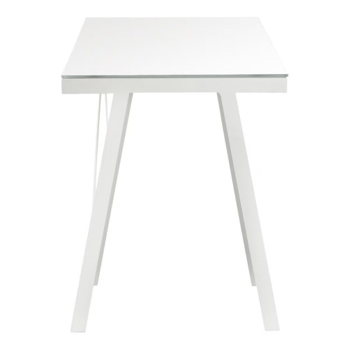 Mesa de escritorio de metal y cristal Tiphoon EuroVolter Blanco