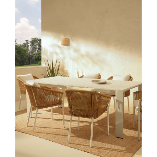 Mesa de jardín de aluminio Manhattan Blanco
