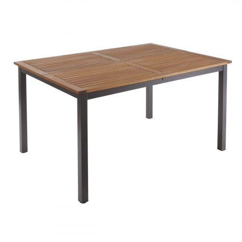Mesa de jardín extensible de aluminio/mad NATERIAL Oris marrón de 102/147x147 cm