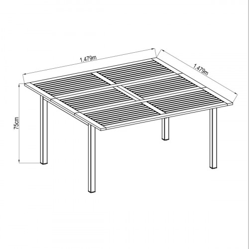 Mesa de jardín extensible de aluminio/mad NATERIAL Oris marrón de 102/147x147 cm
