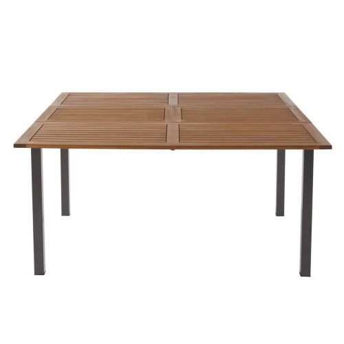 Mesa de jardín extensible de aluminio/mad NATERIAL Oris marrón de 102/147x147 cm