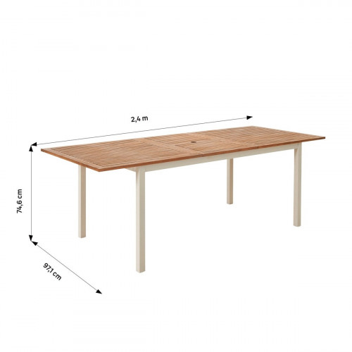 Mesa de jardín extensible de aluminio Oris multicolor de 180/240x74.6 cm
