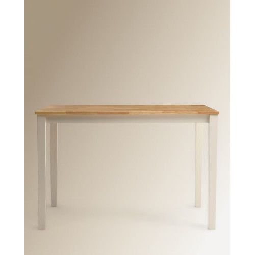 Mesa de madera de hevea Dover Blanco / Natural