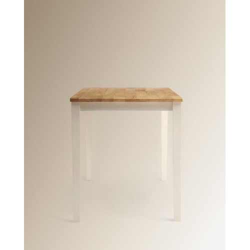 Mesa de madera de hevea Dover Blanco / Natural