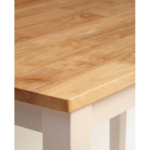 Mesa de madera de hevea Dover Blanco / Natural