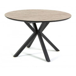 Mesa extensible 120 cm con tablero efecto madera y patas negras
