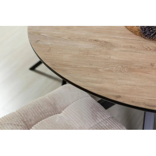 Mesa extensible 120 cm con tablero efecto madera y patas negras