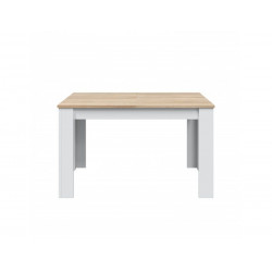 Mesa extensible 140-190x90x78 cm blanco mate y roble claro – Corfù