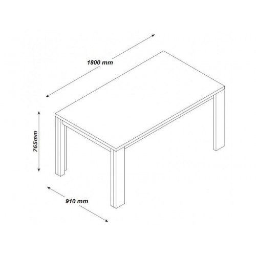 Mesa extensible 180 x 90 cm roble natural con patas de metal pintado - Adrano