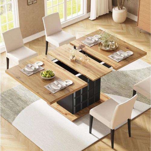 Mesa extensible con almacenaje y estante