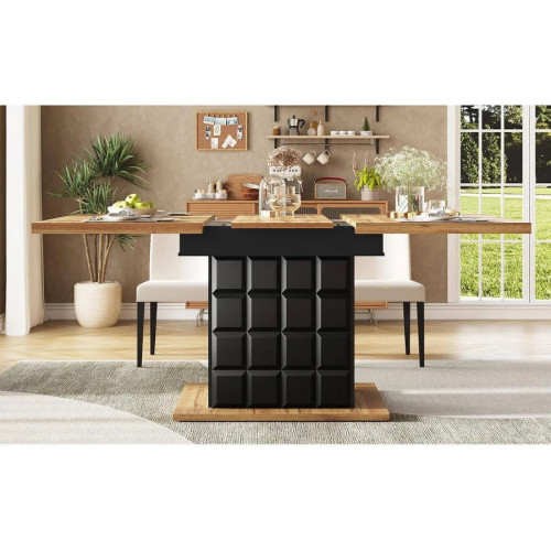 Mesa extensible con almacenaje y estante